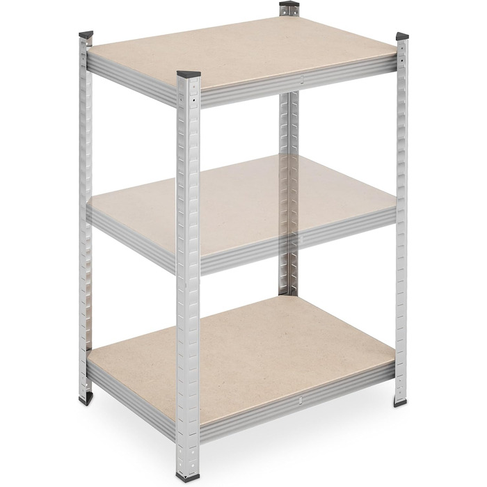 Потужний стелаж Relaxdays, комплект з 2 шт., 500 кг, сталь, стелажі для зберігання, підвал, гараж, підключаються до мережі, висота та ширина 180 x 60 x 45 см, сріблястий