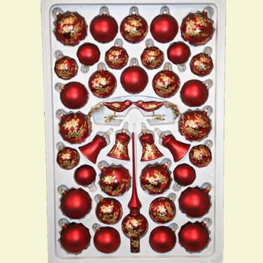 Асортимент барокових різдвяних кульок 39 предметів Lauschaer Glaskunst-Christbaumkugelsortiment
