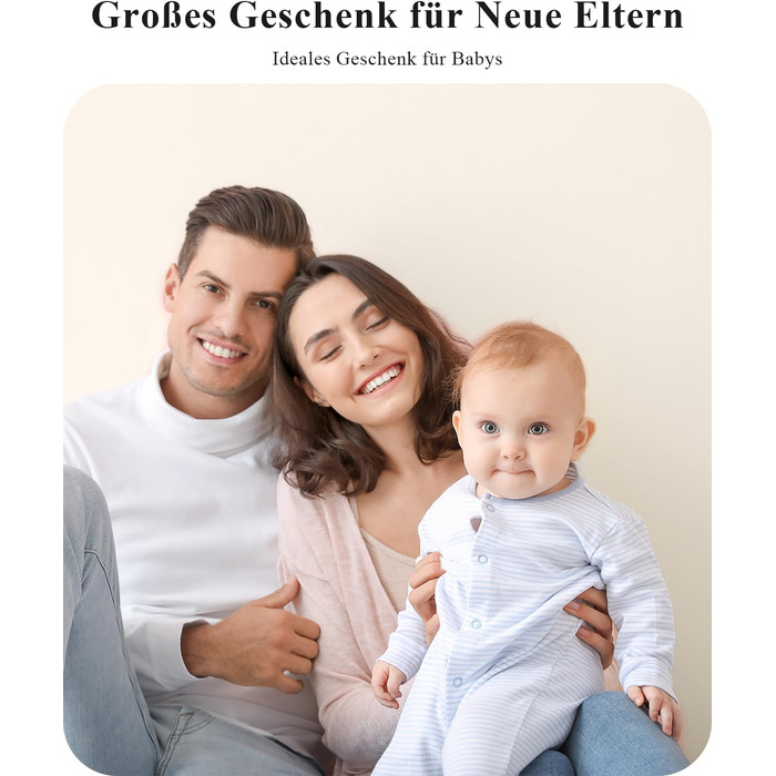 Радіоняня WUUK 2K з 2 камерами та додатком, 5,5-дюймовий дисплей із PTZ-монітором на 360, 10-кратне збільшення, стабільне зєднання