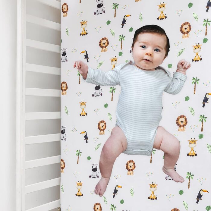 Комплект постільної білизни для дитячого ліжечка з тваринами Сафарі для хлопчиків і дівчаток, комплект постільної білизни для дитя