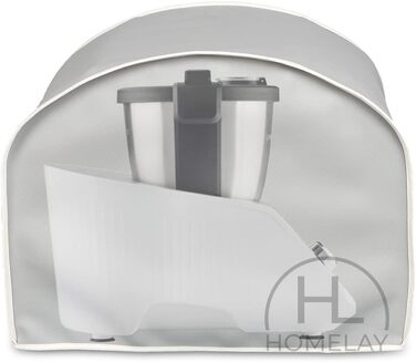 Захисний чохол HOMELAY високої якості, сумісний з Monsieur Cuisine Connect і Plus. Ручної. Матеріал Синтетична шкіра, брудовідштовхувальна, антибактеріальна. Кольорова обкладинка (сіра)