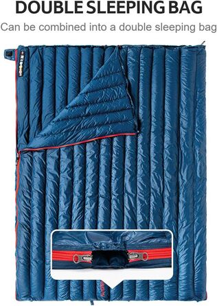 Зимові спальні мішки Naturehike White Ultralight Goose Down Rectangular Limit 2 (темно-сині)