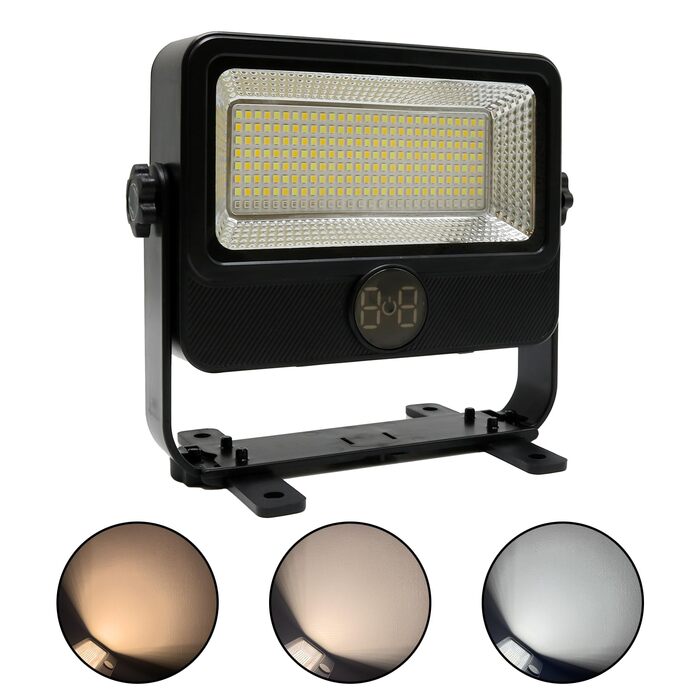 Світлодіодний кемпінговий світильник із сонячними ліхтарями для зовнішнього використання CCT3 із 5 режимами сонячного прожектора 1100 лм 90 Вт, акумуляторний сонячний світильник для огорожі IP65, водонепроникний настінний світильник 4800 мАг, акумулятор д