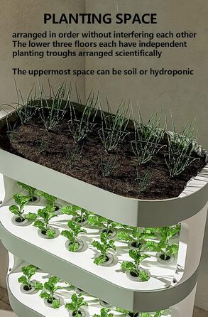 Вежа для гідропоніки, система гідропонічного вирощування в саду на 48 стручків, набір для вирощування аеропоніки з автоматичним зрошенням, освітленням для вирощування та таймером. Система для садових посадок для аквапоніки.