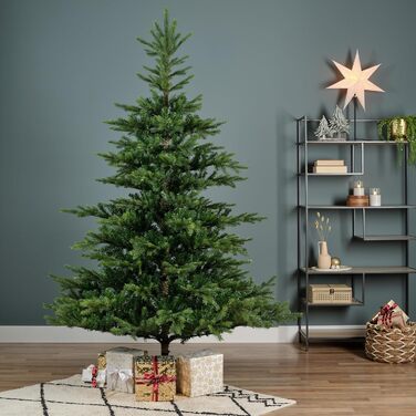 Штучна ялинка Kaemingk Grandis Fir, розмір 1,52, 1,82, 2,13 м сосна, ялина, металева ялиця, на Різдво, реалістична, класичний натуральний зелений, ялиця Grandis, 7 футів (210 см)