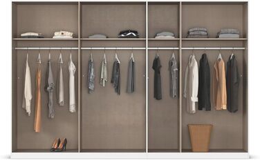 Меблі Rauch Alabama, шафа для спальні, дитячої кімнати, вітальні, гардеробної, передпокою, 7-дверна, з основними аксесуарами, колір білий, ширина 315 см