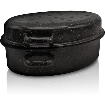 Емальована сковорода Krger з крапельною кришкою - високоякісна сковорода - підходить для всіх типів плит - чудово підходить для пе