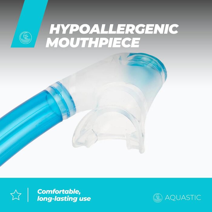 Набір для сноркелінгу AQUASTIC для дітей, дитяча маска для дайвінгу Shelly JR 2-в-1, маска для сноркелінгу та свисток, синій, маска з подвійним загартованим склом, гіпоалергенний силіконовий мундштук