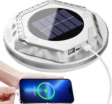 Ліхтар для кемпінгу, ліхтар для виживання на сонячній енергії, 1600 люмен, водонепроникний світлодіодний ліхтар, для використання на вулиці, у саду, на подвір&39ї, на патіо, на балконі, для походів, для бекпекінгу, сріблястий