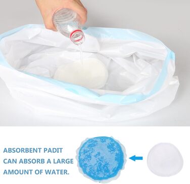 Туалетних пакетів, одноразові туалетні пакети, гігієнічні пакети, портативні пакети, одноразові сміттєві пакети для туалетних стільців, ідеально підходять для килимків для туалетних стільців, 80