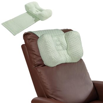 Подушка для шиї MABOZOO для крісел-реклайнерів з кишенею, подушка для підголівника для полегшення болю в шиї та підтримки шийного відділу хребта, подушка для голови-реклайнера для тих, хто спить на боці вдома, в офісі або під час подорожей, світло-зелена