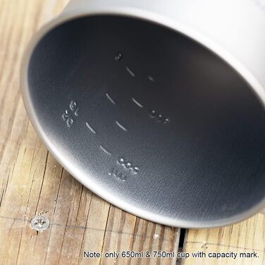 Надлегкий титановий портативний набір із 2 чашок для кемпінгу та пікніка 450 мл 750 мл зі складною ручкою, титанова кружка для кемпінгу