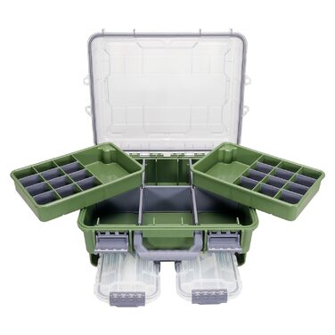 Рівневий водонепроникний ящик для рибальських снастей Seaknight, надійний замок, міцний ABS-пластик та регульовані відділення, органайзер для зберігання спорядження для лову коропа, окуня, прісноводної та морської ловлі, зелений, 3-