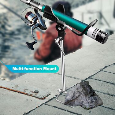 Тримач для вудки, багатофункціональний тримач для вудки з нержавіючої сталі, регульований на 360 та знімний, зручний для перенесення, подарунок для чоловіків, День батька, день народження (2 шт.)