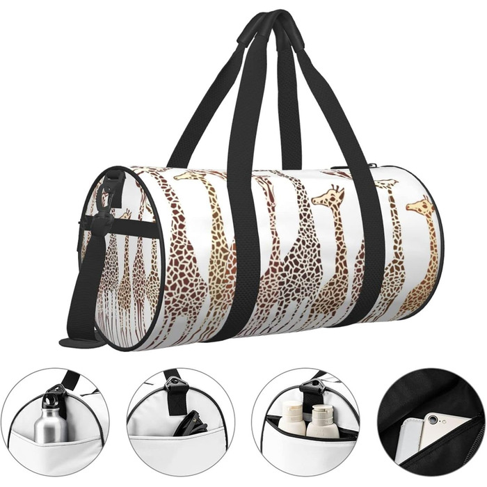 Мила спортивна сумка-дорожня сумка з жирафами для чоловіків та жінок, велика спортивна сумка-мішок