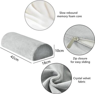 Подушка з піни з ефектом пам&39яті у формі півмісяця, ортопедична опорна подушка для ліжка, спини, шиї, ніг та колін, клиноподібна подушка для колін, серповидна подушка, подушка для підняття ніг для шиї, колін та попереку