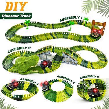 Динозавр Іграшкова машина гоночна траса від 3 4 5 6 років Дитяча іграшка з гоночною трасою Дитяча гра динозавр Динозавр Іграшкова