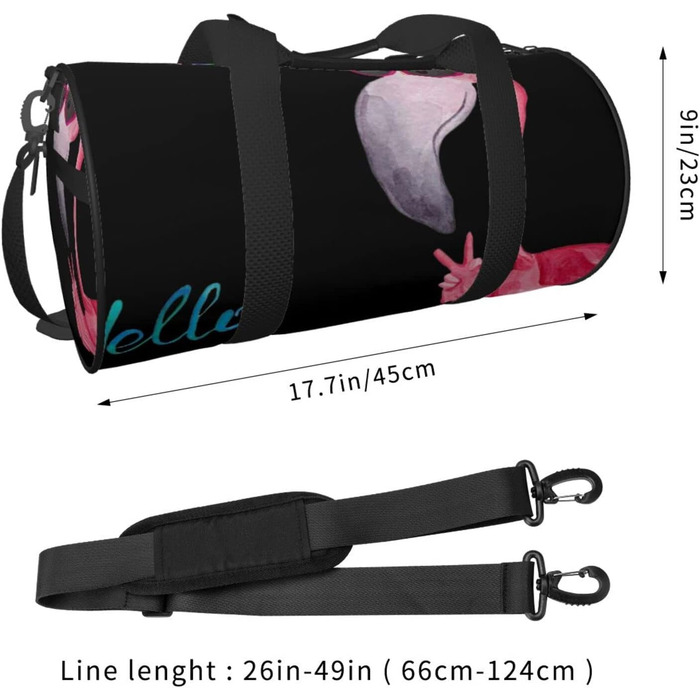 Дорожня сумка-циліндр Hello Glasses Flamingo, спортивна сумка для чоловіків та жінок, сумка-мішок, спортивна дорожня сумка