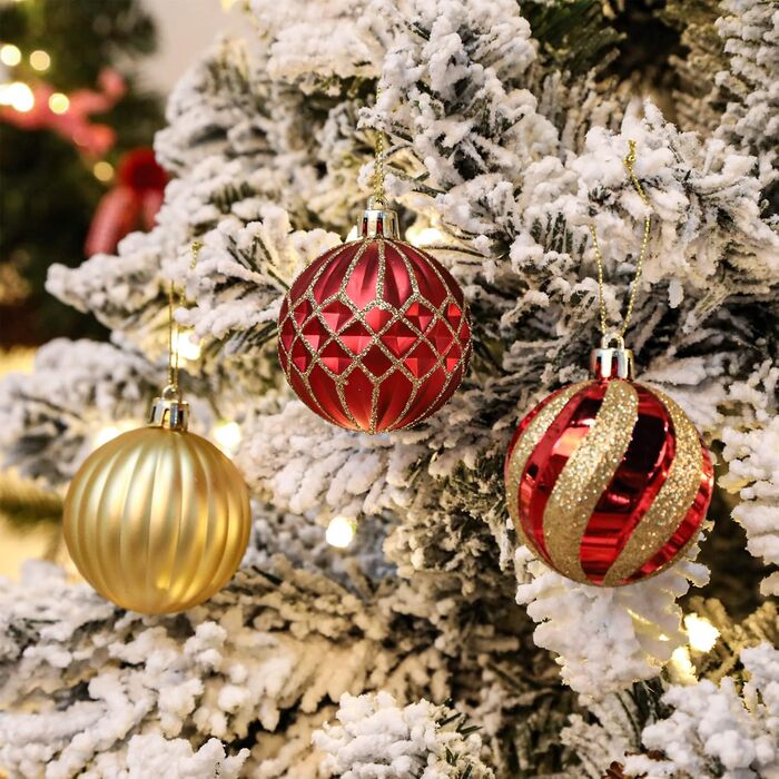 Різдвяні кулі 30 шт для ялинки червоні та золоті SHareconn