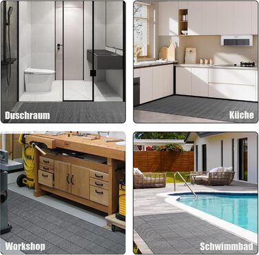 Протиковзкий дренажний килимок Nisorpa 300x90 см, протиковзкі килимки, дренажні мати, гумові килимки товщиною 4 мм, килимки для підлоги для комерційного використання на кухнях, у ресторанах, ванних кімнатах, басейнах, коридорах, вологих приміщеннях та сау