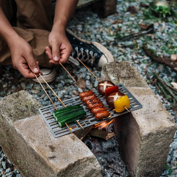 Титанова решітка для приготування їжі Решітка для гриля на відкритому повітрі Деревне вугілля Барбекю Сітка Тарілка для гриля Надл