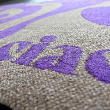 Дизайнерський килимок для дверей CIAO Мийний та нековзний килимок для бруду Сучасний килимок для дверей з фіолетовим написом для використання всередині та зовні приміщень, 40 x 60 см (прямокутний)