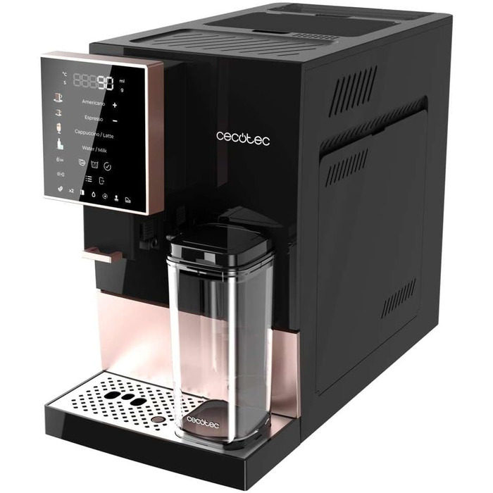 Повністю автоматична кавоварка Cremmaet Compactccino Black Rose, 19 бар, контейнер для молока, система термоблоків, 5 рівнів помелу, зберігання 150 г кави Black Rose Compactccino