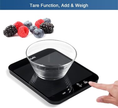 Цифрові кухонні ваги Vitafit 15 кг, багатофункціональні кухонні ваги, цифрові ваги зі світлодіодним дисплеєм, загартоване скло, то