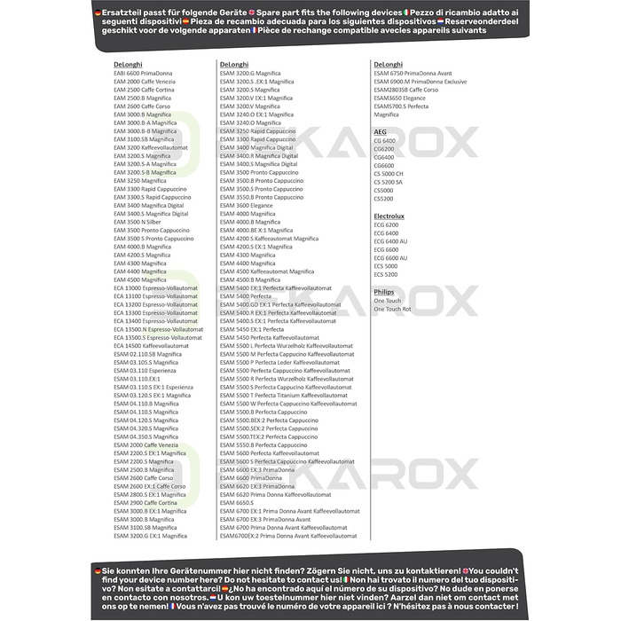 Заварювальний блок DEKAROX зі щіткою для чищення Delonghi 7313251441 для кавомашини Повністю автоматична кавоварка, така як EABI EAM, ECA, ESAM, PrimaDonna, Magnifica Perfecta