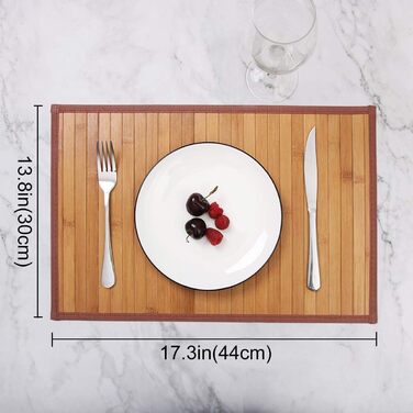 Бамбукові підстилки для обіднього столу, набір з 4-х підстилок, стійкі до плям, термостійкі підстилки, міцні та надійні підстилки
