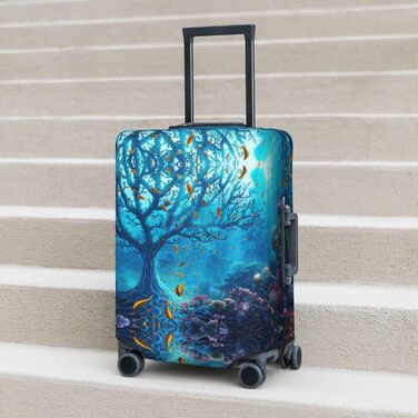 Чохол для валізи Морський світ, захисний еластичний чохол від подряпин та пилу для багажу, чорний, розмір 85