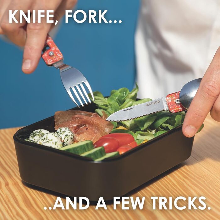 Багатофункціональні столові прибори Akinod 13х25, алюміній, синє дзеркальне покриття