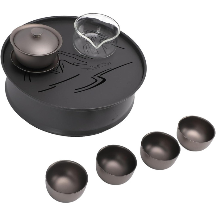 Похідний чайний набір CHICIRIS Легкий металевий набір для заварювання чаю з багатофункціональною чашкою, ідеальний для пікніків та подорожей