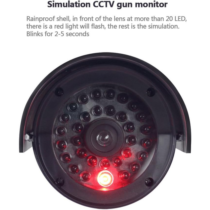 2 Pack Dumy Camera CCTV Camera Surveillance with Red Flash LED Fake Security Camera - Black, 2 Pack Dumy Camera CCTV Camera Surveillance with Red Flash LED Fake Security Camera - Black