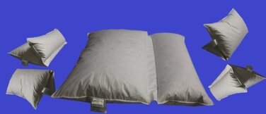 Подушка для читання Betten Hofmann Premium з 2 камерами, багатофункціональна, 80x80, пір&39яна подушка з рулоном, 30 пух, можна прати