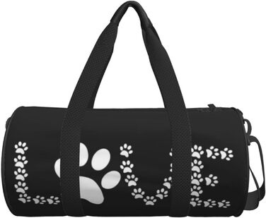 Дорожня сумка-циліндр, принт Сліди лап, спортивна сумка для чоловіків та жінок, сумка-мішок, спортивна сумка