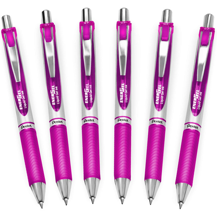 Гелева ручка Pentel EnerGel XM BL77, висувна, 0,7 мм, 54 перероблена, пурпурова, 6 шт.