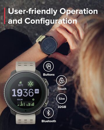 Годинник SUUNTO Vertical Adventure смарт-годинник із GPS, двочастотна GPS-навігація, безкоштовні офлайн-карти, сонячна зарядка, час роботи від батареї до 65 днів, корпус військового класу, водонепроникність 100 м, вертикальний сонячний пісок