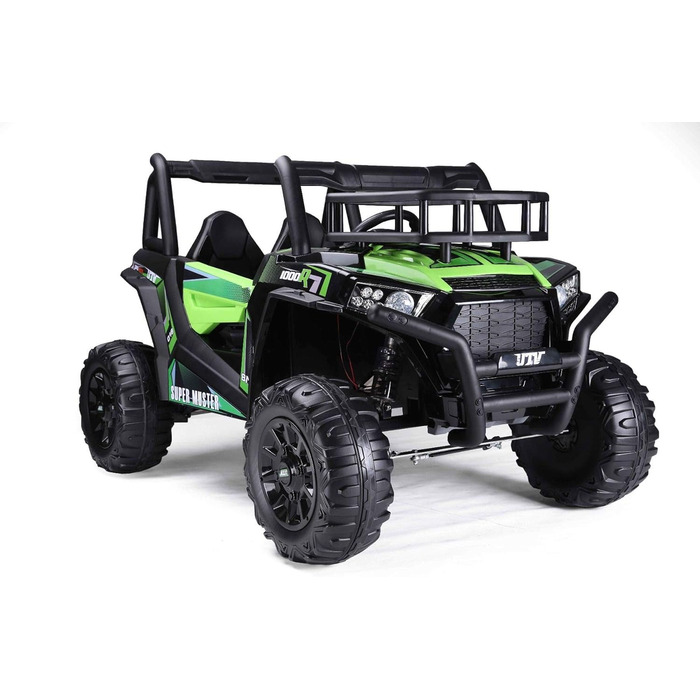 Дитячий електромобіль RIRICAR 24V UTV, зелений, електромобіль для дітей 2-х місцевий з пультом дистанційного керування 2.4 ГГц, дв