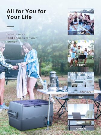 Компресор FOHERE 45L cool box, електричний холодильник, 12В/24В/220-240В з режимом ECO, портативний електричний холодильник, що ох