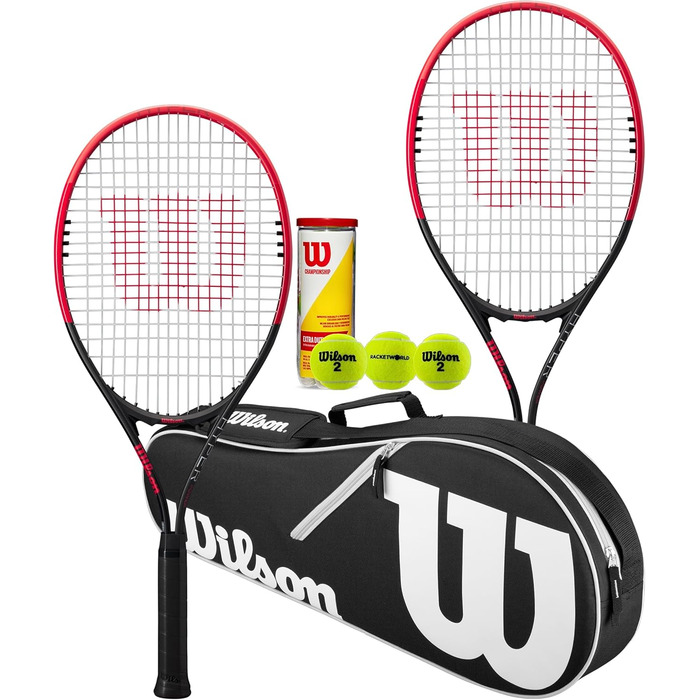 Набір з двох тенісних ракеток Wilson Federer, сумки для ракеток Wilson Advantage та 3 тенісних м'ячів Championship