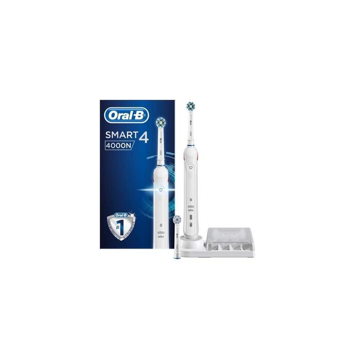 Електрична зубна щітка з технологією Braun, біла (4210201203377), 4 4000N