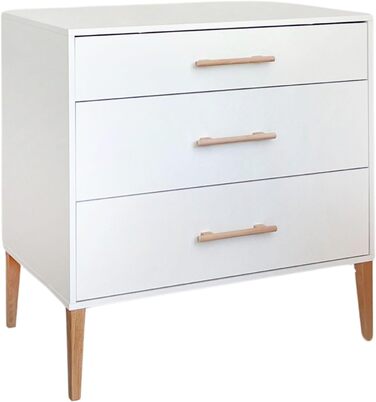 Пеленальний столик ATB ILA - 101 x 85 x 75 см - Повний комплект для дитячої кімнати - Функціональні меблі - Зручний пеленальний столик для немовлят з шухлядами (білий)