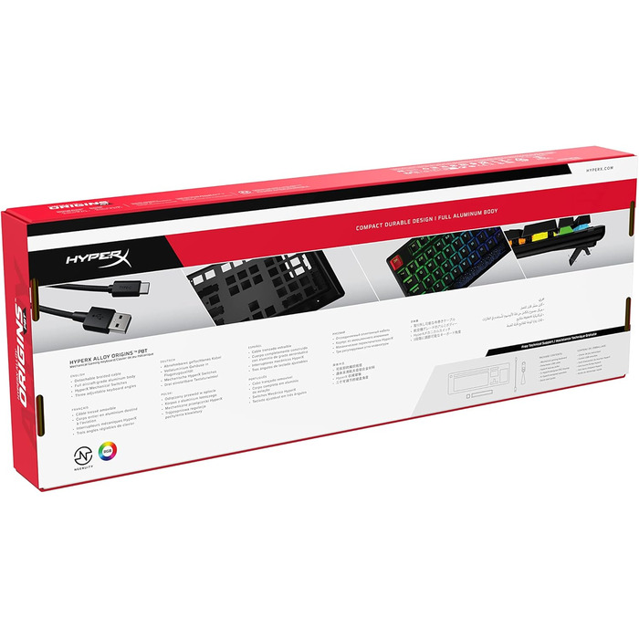 Механічна ігрова клавіатура, накладки на клавіші PBT, накладки на клавіші, RGB, механічні перемикачі HyperX, перемикачі, компактна