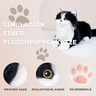 Плюшева іграшка Chongker, реалістичний чорний кіт, ручна робота, 36 см