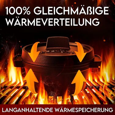 Набір голландської печі GUSSKNIG Mini з дерев'яною підставкою - 4 чавунні міні-горщики по 300 мл з кришкою - запечена міні-голланд