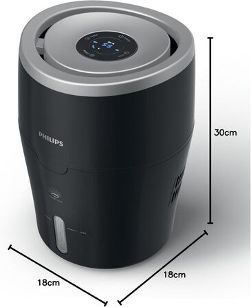 Зволожувач повітря Philips HU4813/10 (до 44 м, гігієнічна технологія NanoCloud, тихий нічний режим, автоматичний режим) чорний