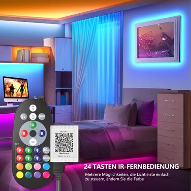 Світлодіодна стрічка 30м, світлодіодна стрічка Bluetooth, RGB змінює колір, світлодіодний світловий ланцюжок 30М з керуванням чере