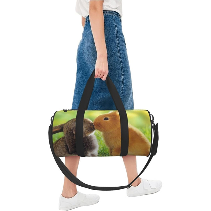 Спортивна сумка для подорожей, дизайн Любов до тварин, чорний колір, універсальний розмір