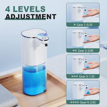 Автоматичний дозатор мила 1500mah Електричне настінне кріплення безконтактний 400мл автоматичний дозатор мила з датчиком, USB пере